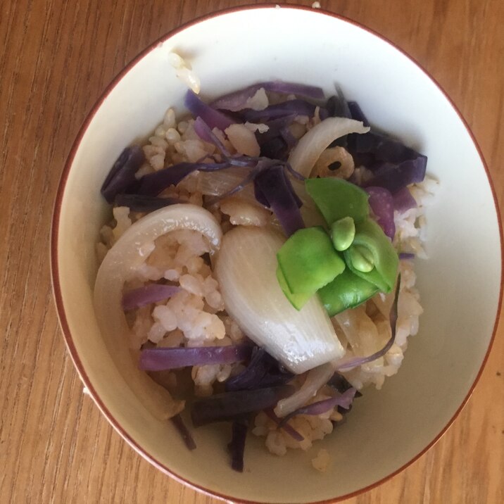 簡単ぶっかけ紫キャベツご飯！